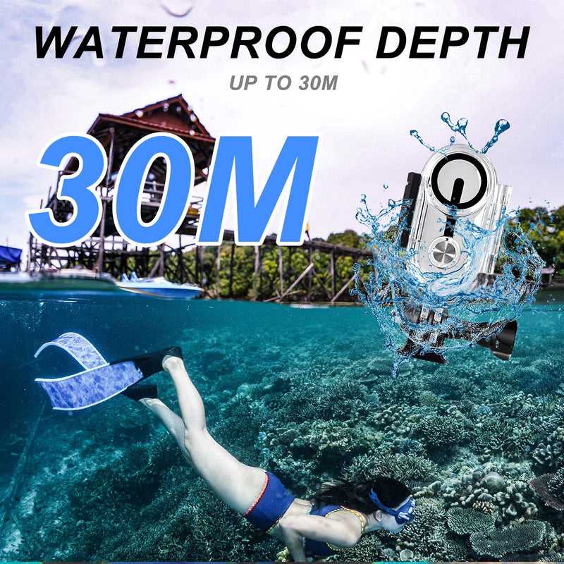 Waterproof Housing Case for Insta360 Go 3, Underwater Dive Protective Shell 30M (98ft) with Bracket Accessories