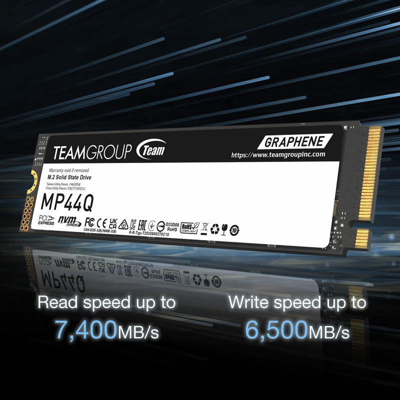 TEAMGROUP MP44Q 1TB SLC Cache Gen 4x4 M.2 2280 PCIe 4.0 with NVMe Laptop & Desktop & NUC & NAS SSD Solid State Drive (R/W Speed up to 7,400/6,200MB/s) TM8FFD001T0C101 Superb