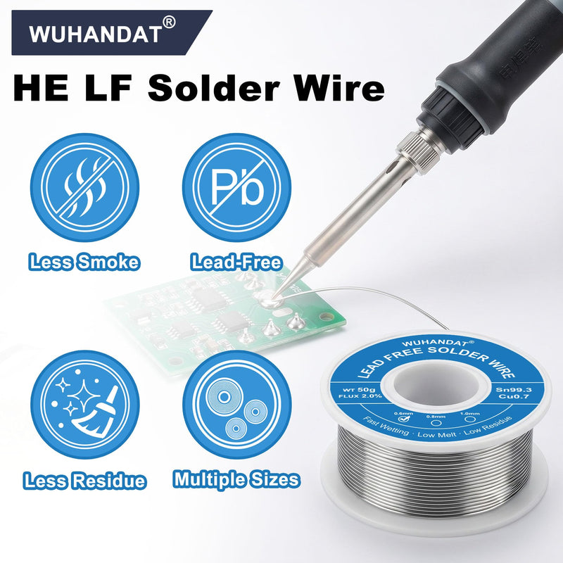 50 g Solder with Flux, Sn 99.3 Cu 0.7, Solder Wire (1.0 mm) | Lead-free solder, solder wire, electronic solder, solder wire, for repairing cables, electronic devices, etc 1.0 Mm