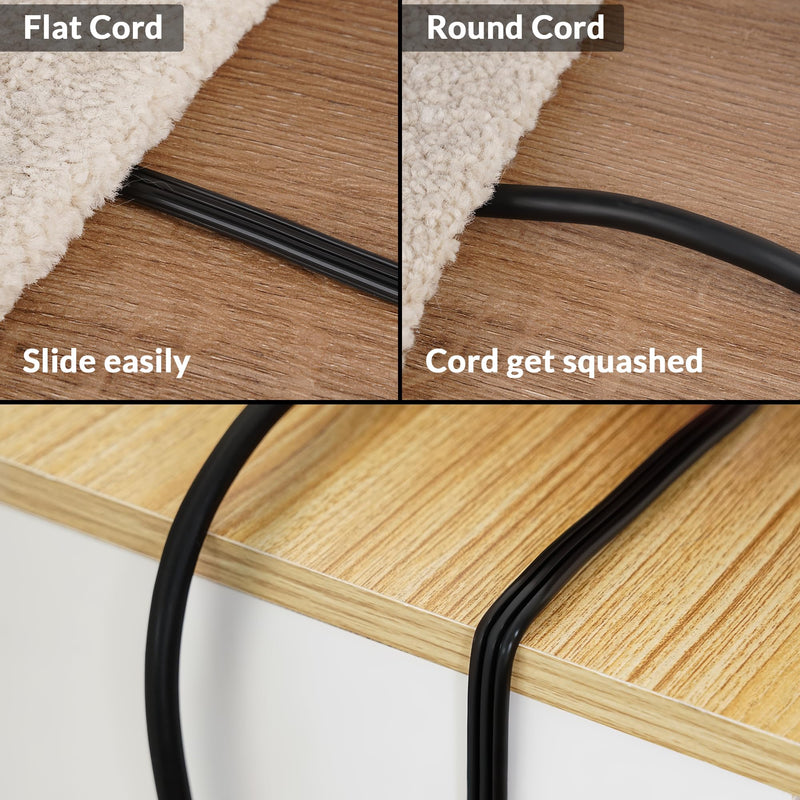Elecan Flat Plug Extension Cord 30 Ft with Slim Space-Saving Plug Design, Thin Flat Cable Low Profile Power Cord 3 Prong Grounded Wire, 16 Gauge 13 A/125 V-Black-ETL Certified 1 Pack 30FT