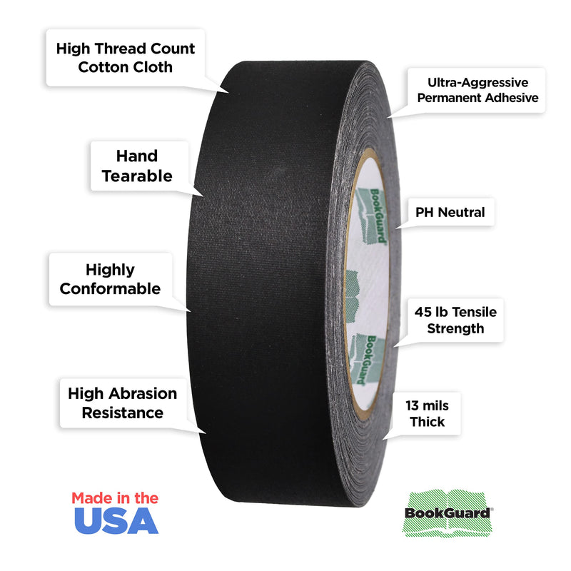 BookGuard Premium Bookbinding Repair Cloth Tape, 30 Yard Roll, 1.50 inch 1.5" Wide