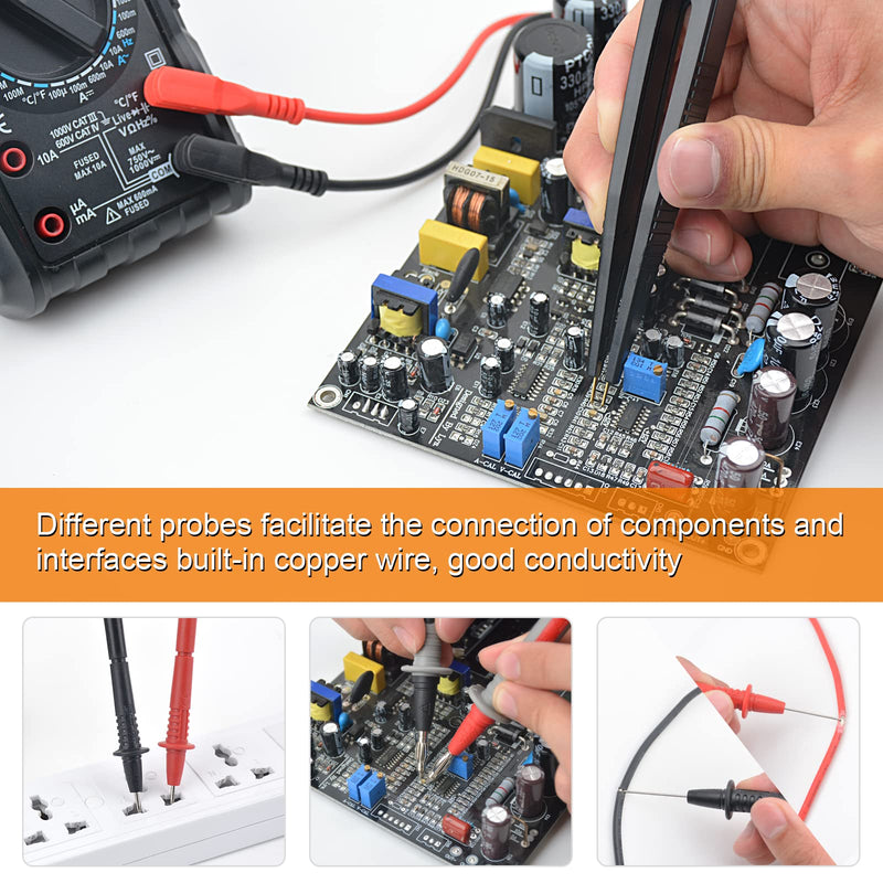 Test Leads for Multimeter Test Cable Set MESTEK 21 Pieces Banana Plug Test Probes Crocodile Clips Mini Hook Test Probe Extension Cables Specialty Accessories Kit
