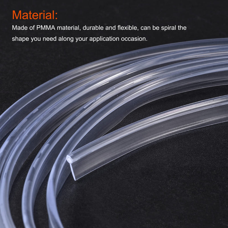 sourcing map PMMA Side Glow Fibre Optic Cable 3 mm Diameter 10 mm Width 3.0 m Long for LED Conductors