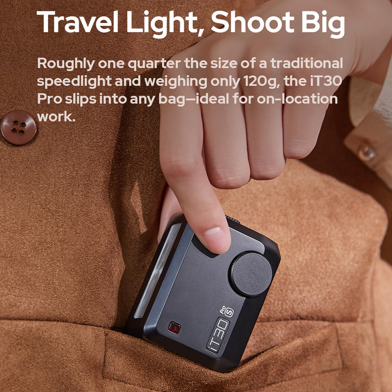 GODOX IT30Pro Sliver TTL Mini Camera Flash Light,Full-Color Touchscreen,2.4GHz X System,Built-in Diffuser and Battery (for Canon) For Canon