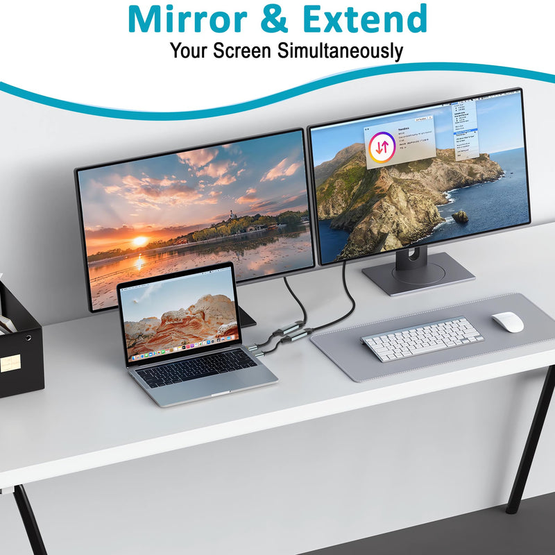 Herfair USB to HDMI Adapter [1080P Full HD, Built-in Driver] HDMI Adapter for Laptop to Monitor USB 3.0 to TV Screen Converter for MacOS/Windows 11/10/8.1/8/7 Computers Desktops PC MacBook One HDMI Port