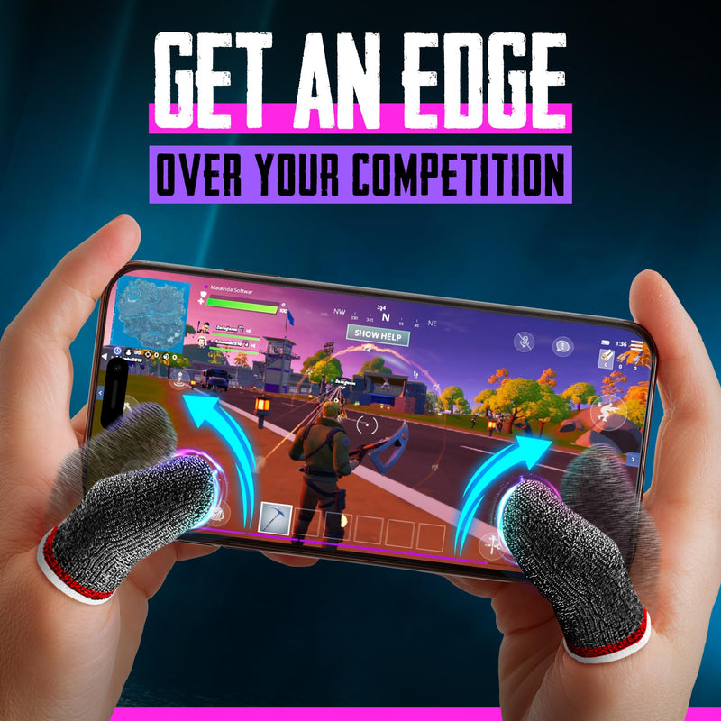 Empire Finger Sleeves for Gaming - Pack of 24 Anti Sweat, Anti Dryness, Breathable & Sensitive Finger Gloves - Silver Fibber Thumb Sleeves Gaming Mobile (Multi-Colour)