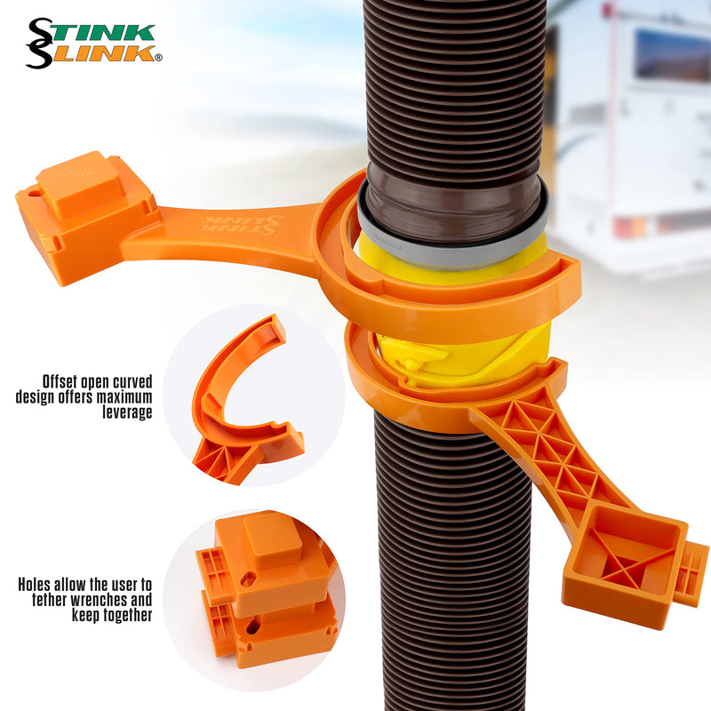 RV Sewer Hose Wrench - RV Sewer Wrench for 3" & 4" RV Sewer Cap Wrench - Sewer Hose Wrench for RV Camper - RV Sewer Hose Removal Tool - RV Sewer Hose Tool - RV Sewer Cap Removal Tool