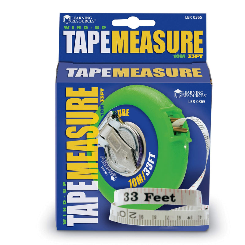 Learning Resources Wind-Up Tape 10 Meters/33 Feet, Early Math Skills, Easy Wind-Up Tape Measure, Construction Play, Ages 5+ (Pack of 2) 10 m (Pack of 2)