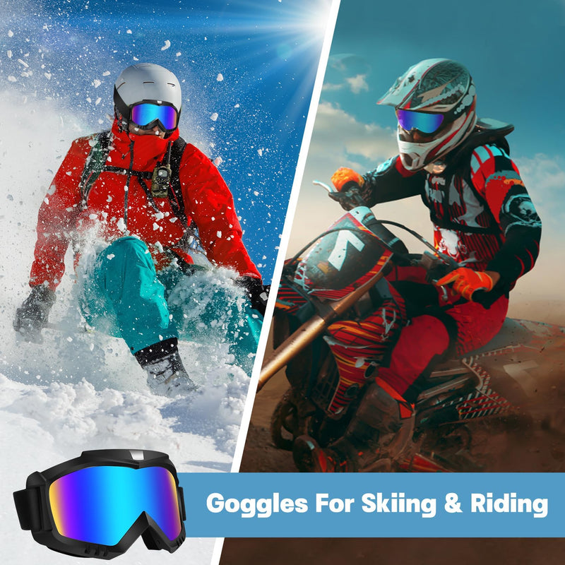 Lievermo Dirt Bike Goggles, Motorcycle Goggles ATV Goggles Motocross Goggles Ski Goggles Racing Helmet Goggles Colorful