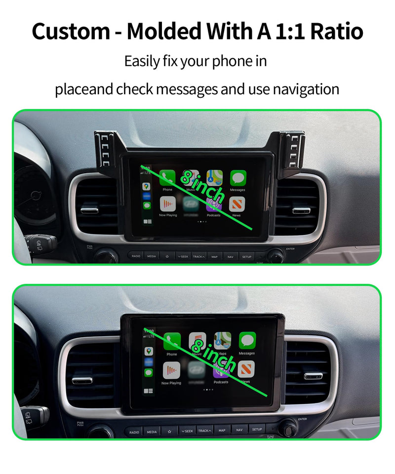Wireless Charging car Phone Holder for Hyundai Venue 2020-2025 Accessories 8-inch Screen Fixed Clip,360° Rotation car Phone Mount Compatible with MagSafe