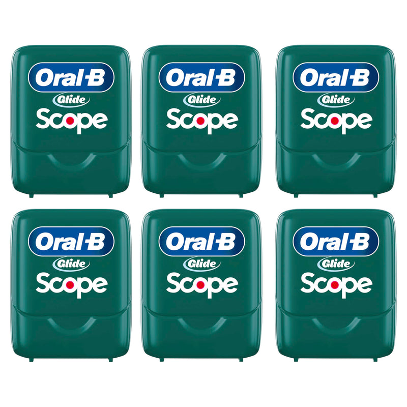 Oral-B Glide Dental Floss, Scope Mint Flavor, 40 m, 6 Count (Pack of 2) 787.2 Foot (Pack of 2)