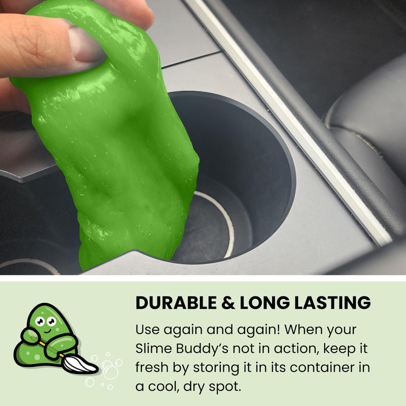 Slime Buddies Cleaning Gel | Apple Scented | Car Interior, Cup Holder, & Keyboard Detailing Tool | Reusable Slime | Putty for Loose Dust & Dirt