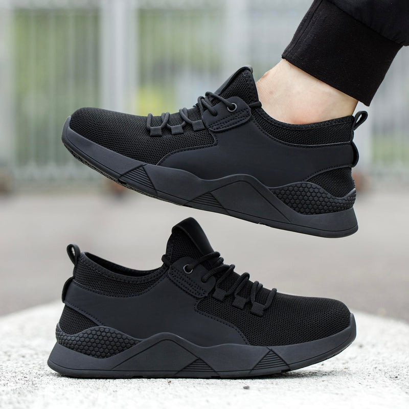 ulogu Waterproof Non Slip Shoes for Men Women Work Sneakers Food Service Water Resistant Slip on Walking Shoes Black 8 Women/6 Men