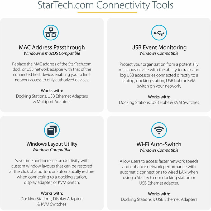 StarTech.com USB-C USB-A Dock - Hybrid Universal USB 3.0 Docking Station for USB-C or USB-A Laptop - Dual Monitor 4K 60Hz HDMI/DisplayPort - 6x USB-A, GbE - USB 3.1/3.2 Gen 1 - Windows/Mac (DK30A2DHU)