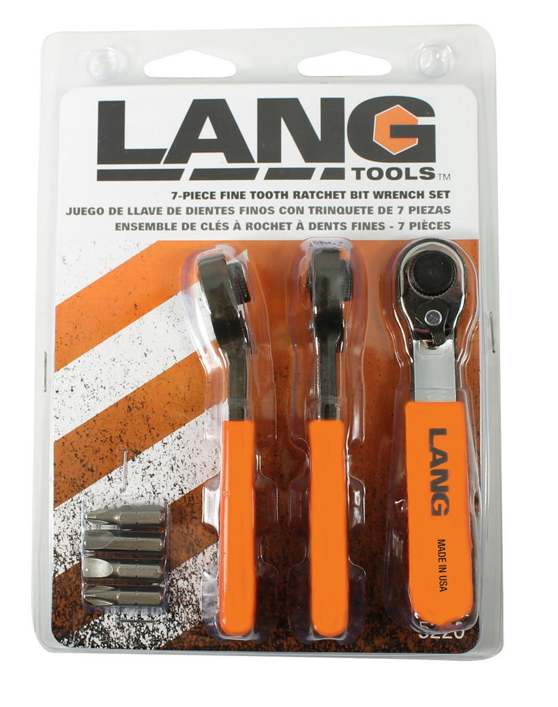 Lang Tools 5220 7-Piece Fine Tooth Bit Wrench Set , Black