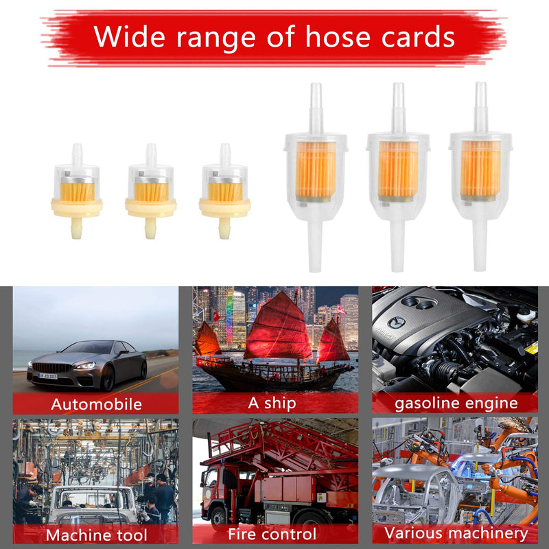 Gas Inline Fuel Filters with magnet for Kawasaki Kohler Briggs & Stratton John Deere 1/4 Inch x 5/16 Inch (Pack of 10)