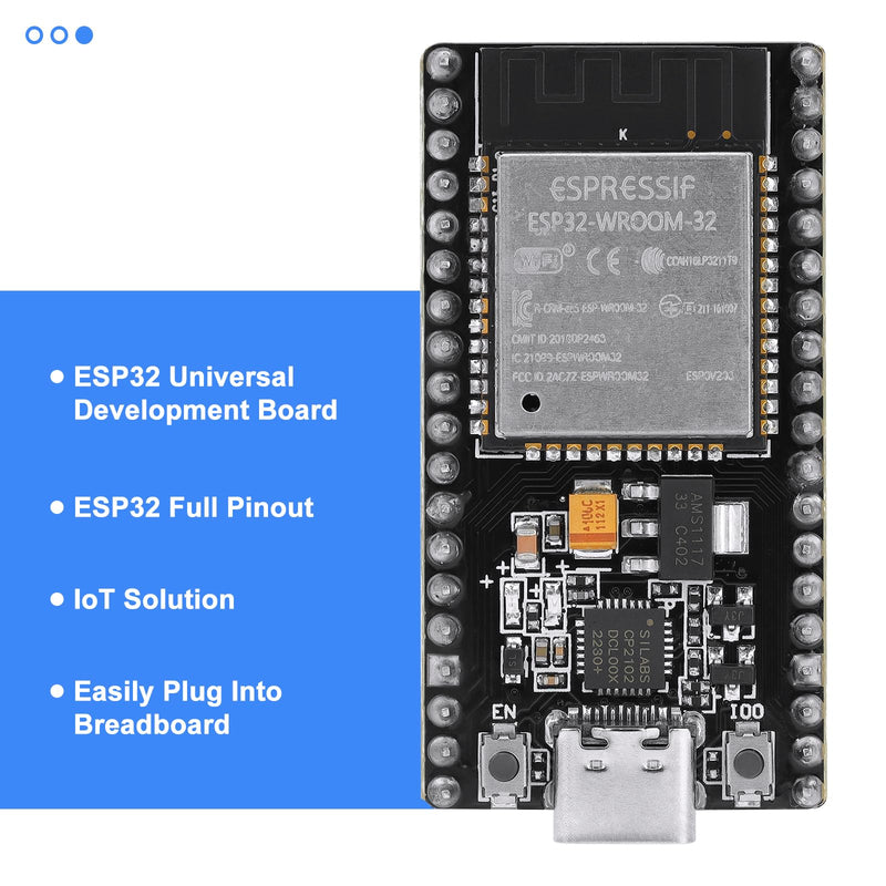 4 Pack ESP32 Board ESP32-32S WROOM Module CP2012 USB C 38 Pin WiFi+Blue Tooth Type-C Interface ESP32-DevKitC-32 Development Board STA/AP/STA+AP 4 Pack