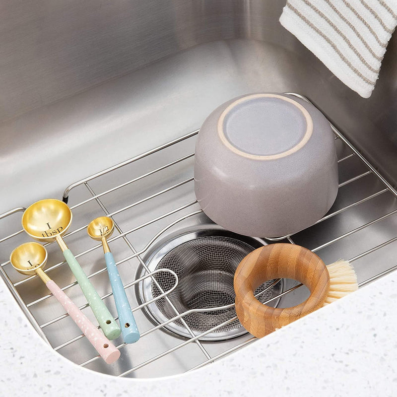Better Houseware Sink Protectors for Kitchen Sink, Rust-Resistant Scratch-Preventing Stainless Steel Sink Protector Grid, Non-Slip Kitchen Sink Rack for Washing, 16 x 12 x 1 Inch