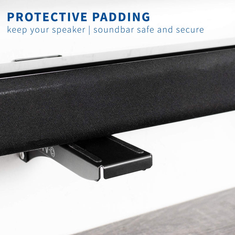 VIVO Steel Universal Dual Soundbar Wall Mount L Brackets, Adjustable Extending Speaker Arm Holders, Black, Mount-SPSB4