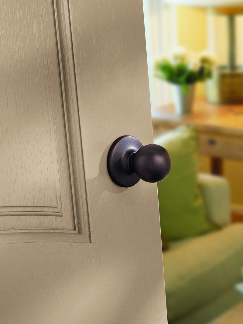 Kwikset Polo Interior Passage Door Knob, Handle For Closet and Hallway Doors, Non-Locking Doorknob, Venetian Bronze 1 Pack