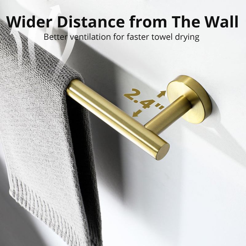 SAYAYO Towel Racks for Bathroom, 31.5 Inch Towel Bar Brushed Gold, Towel Rod Wall Mount, SUS304 Stainless Steel Towel Holder (29 Inch Total Length) 31.5" (29" Hanging Length)