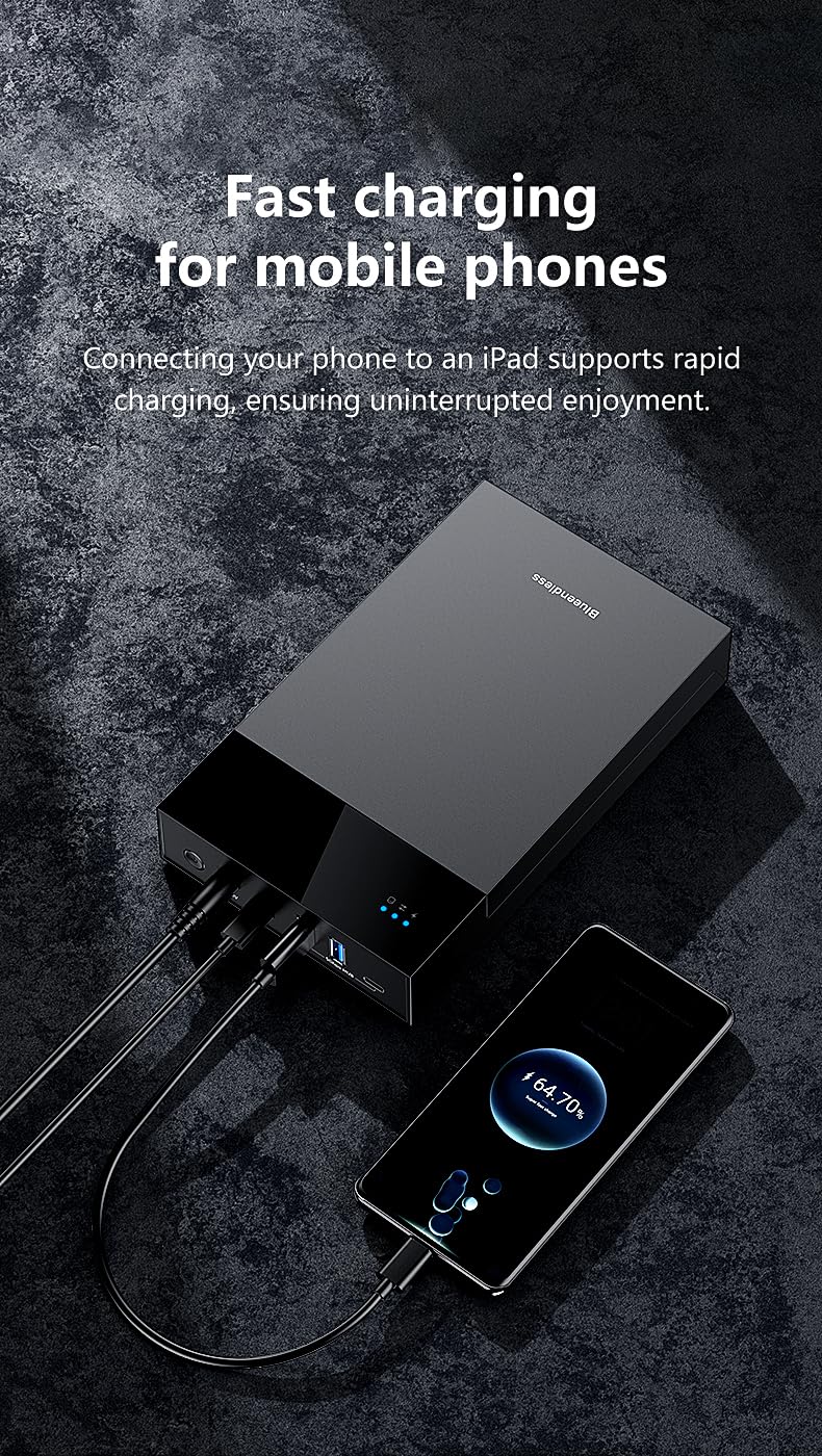 External Hard Drive Enclosure for 3.5 2.5 Inch SATA SSD HDD, USB 3.0 to SATA Hard Drive Docking Station, 2A1C Multi-Port Hub with 12V/2A Power Adapter, Support Up to 20TB, UASP, Trim, Black