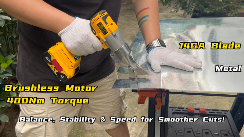 Cordless Metal Shears Compatible with Dewalt 20V Max Battery, 14GA Cutter Yellow