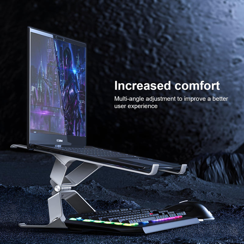 Adjustable Laptop Stand for Desk, Portable Laptop Riser, Ergonomic Computer Notebook Holder for MacBook Pro Air, Dell XPS, HP, Lenovo (13.3-17.3'') (Silver) Silver
