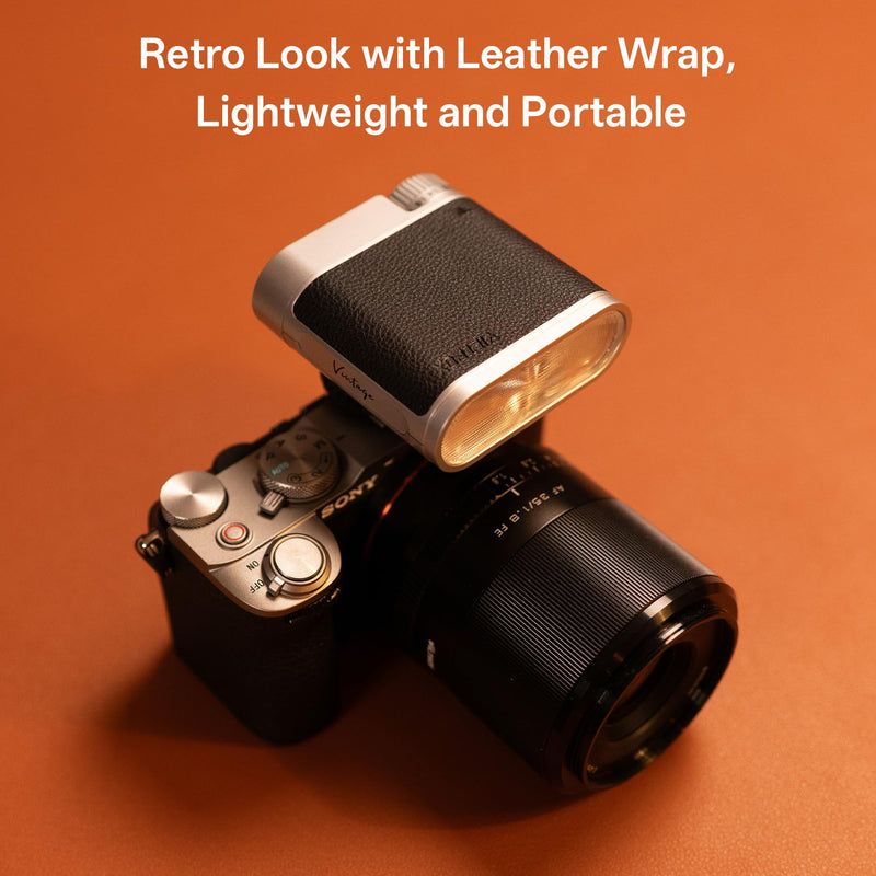 VILTROX 24W/s Retro Flash for Camera, 0.1-1.5s Recycle Small Camera Flash, 800mAh On Camera Mini Flash GN12 with 7 Levels, S1/S2 Optical Control for Sony Fujifilm Canon Nikon Olympus (Z1+) Z1+