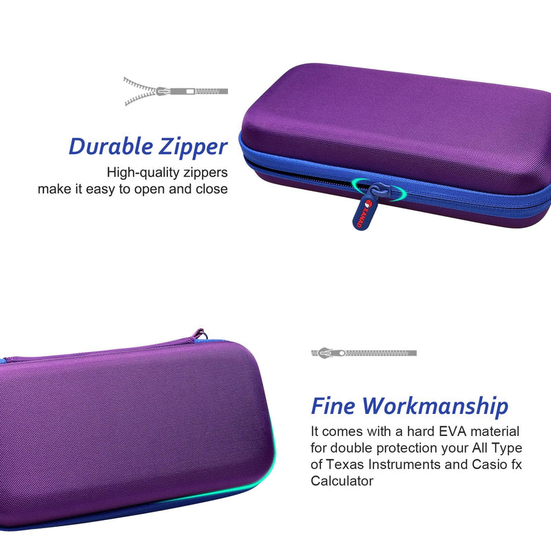 XANAD Purple Hard Case for Texas Instruments TI-84 Plus CE/TI-84 Plus/TI-Nspire CX II CAS/TI-Nspire CX II/TI-83 Plus/TI-89 Titanium/TI-85 / TI-93 Color Graphing Calculator