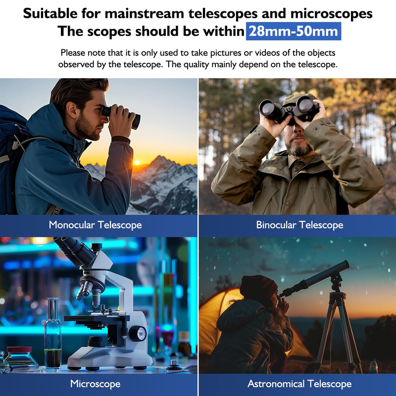 64GB WiFi Telescope Camera Eyepiece: 1.5" Screen & 1080P FHD Recording, Planetary Camera for 28mm-50mm Scopes, Perfect for Astrophotography, Bird Watching 64GB