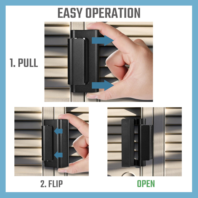 GreaTalent 2Pack Home Security Door Reinforcement Lock Childproof, Add High Security to Home Prevent Unauthorized Entry, Aluminum Construction Finish Black Aluminum-2Pack