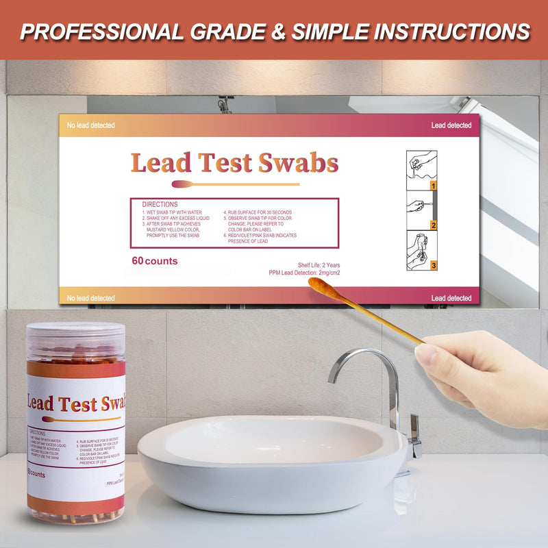 AAwipes Lead Test Kit (320 Rapid Testing Swabs) 30-Second Results. Dip in Water. Home Use for All Surfaces - Painted, Jewelry, Wood [LS320] 320