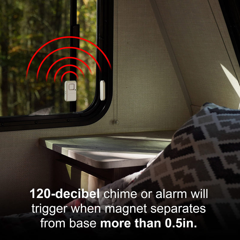 GE Personal Security Window and Door Alarm, 6 Pack, DIY Protection, Burglar Alert, Wireless Chime/Alarm, Easy Installation, Home Security, Ideal for Home, Garage, Apartment and More,White, 49721 White