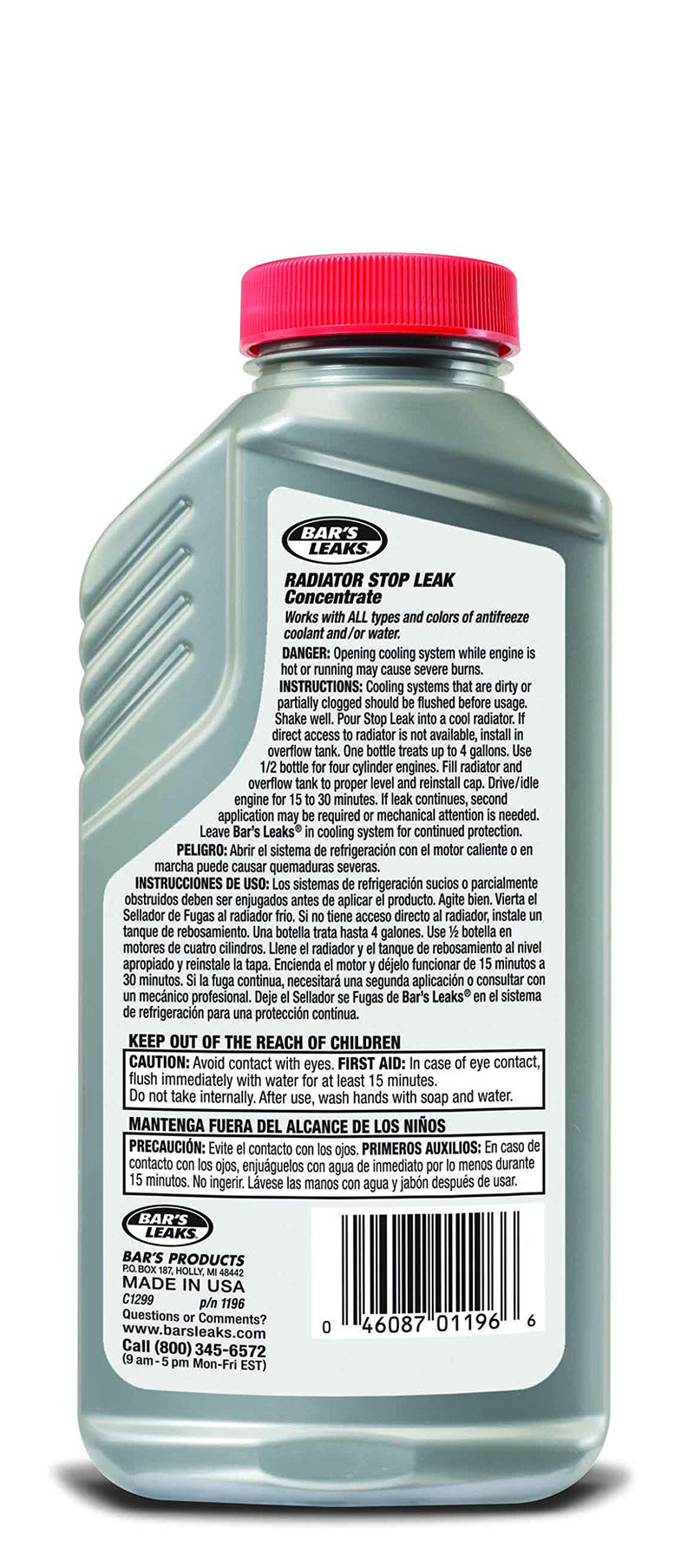 Bar's Leaks 1196 Radiator Stop Leak - 11 oz. , Grey Pack of 1