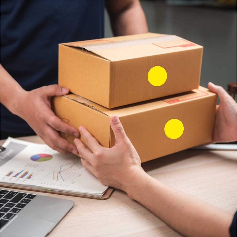 PARLAIM 1 Inch Round Permanent Adhesive Color-Code Dot Stickers,1000 per Roll dots Label Dispenser Box (Yellow) Yellow - NewNest Australia