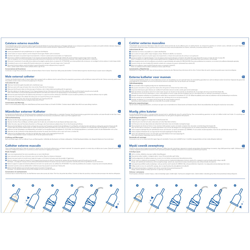 AIESI HOSPISAFE External Latex Catheter for Men with Adhesive Strips Diameter 35 mm Individually Packed (Pack of 50) durchmesser 35 mm