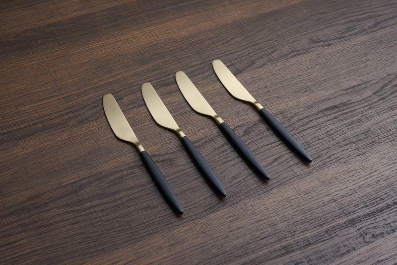 Cambridge Gaze Black & Champagne Spreaders, Set of 4, 0, Two-Tone Satin