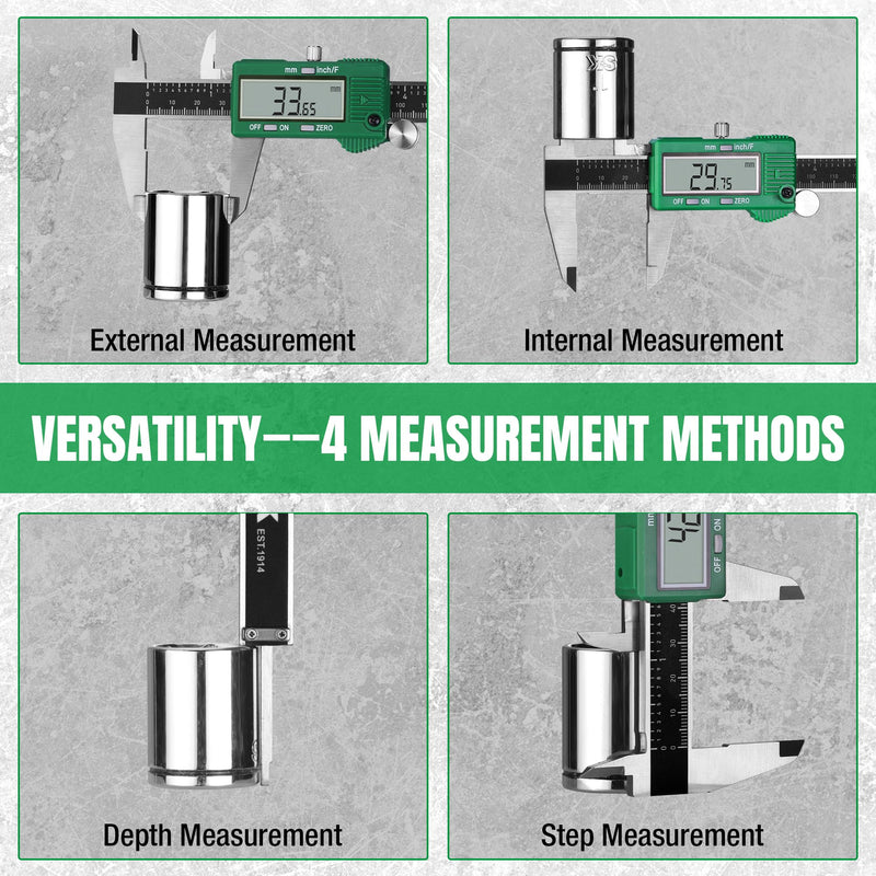 SK 6-Inch Digital Calipers, Vernier Caliper with Large LCD Screen, Caliper Measuring Tool with Auto-Off Feature, Inch/Millimeter/Fraction Conversion, ±0.001" Accuracy