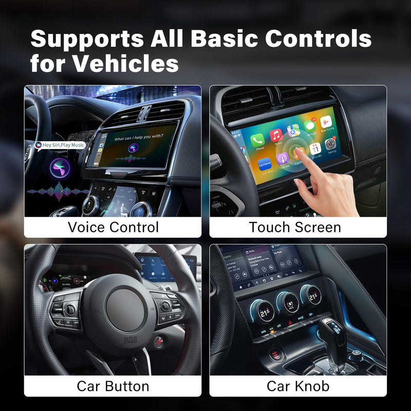 Carplay Wireless Adapter 2 IN 1 Apple Carplay/Android Auto Plug&Play USB Converter Carplay Dongle BT Transmitter/Aux Compatible All Car Models Smart Carplay Box Support iPhone 6+/iOS 10+/Android 11.0+
