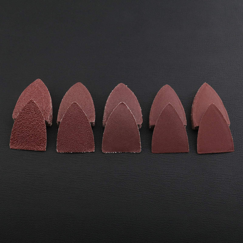 The Lord of the Tools 52 Pieces Oscillating Multi-Tool Finger Sanding Pads Accessories Kit 52 x 37 x 7 mm Triangular Finger Sanding Pads & Sandpaper Universal Interface