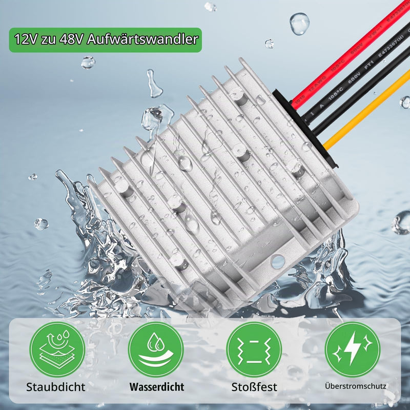 ELFCULB 12V to 48V DC Step Up Converter 6A 288W with Cable for Starlink | 6A 288W power supply voltage increase converter regulator