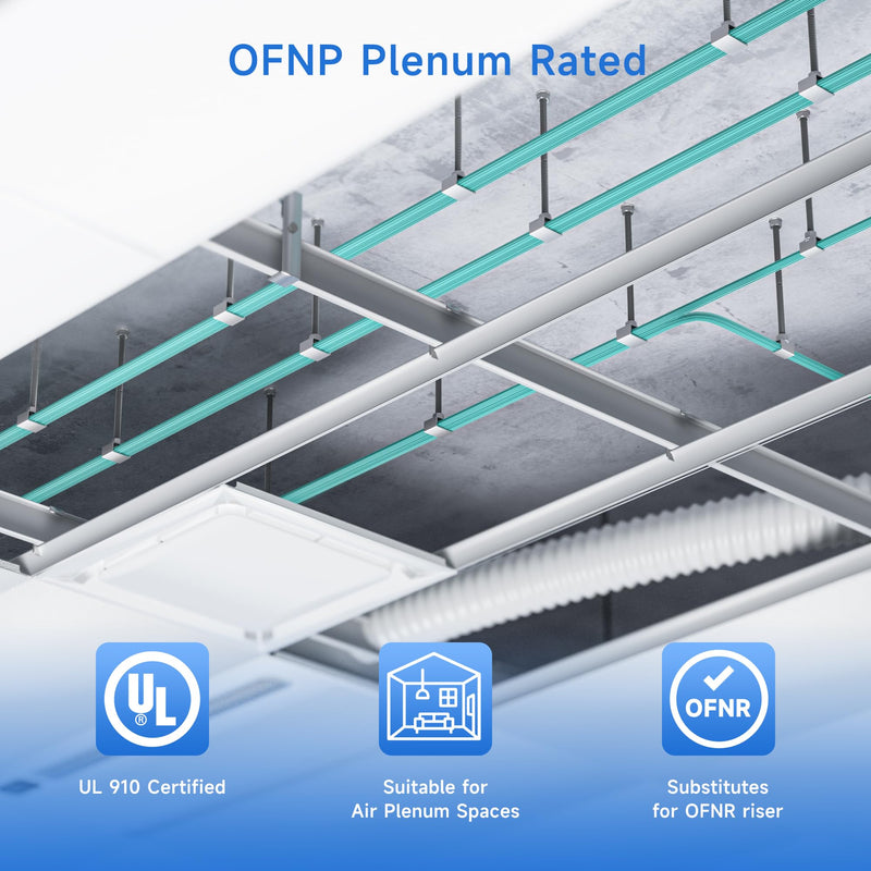 Cable Matters 40Gb OFNP Plenum Rated Multimode Duplex 50/125 OM4 Fiber Cable, LC to LC Fiber Optic Cable - 98.4ft / 30m 98.4 Feet 1-Pack
