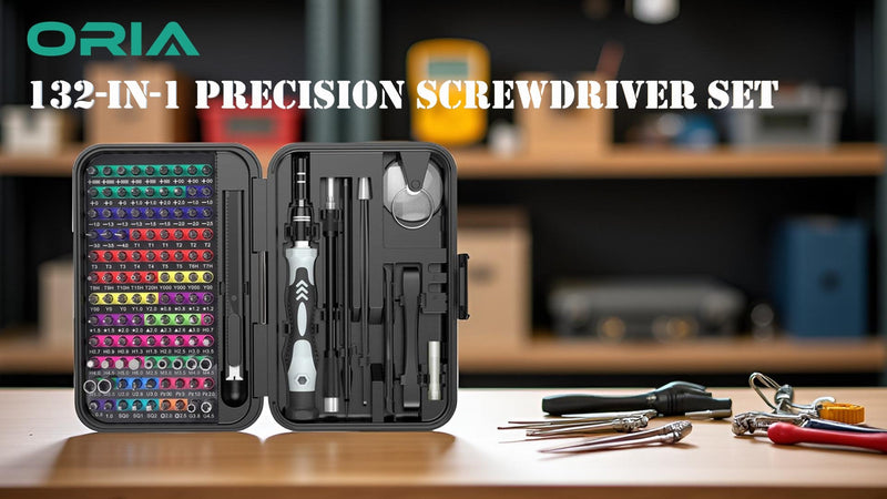 ORIA Precision Screwdriver Set, 108 Bits, Flexible Shaft, Extension Rod 132 IN 1 Green