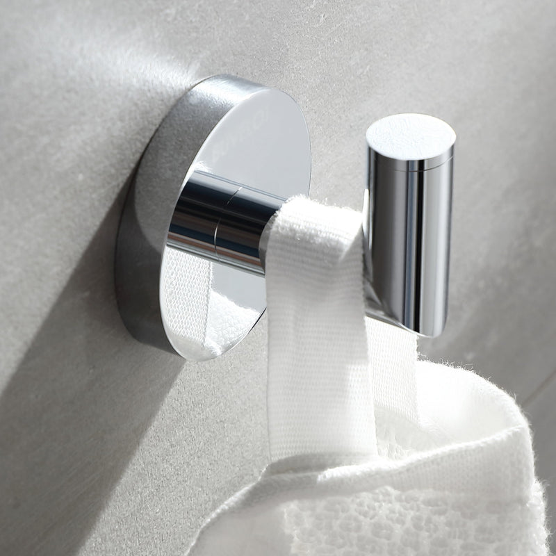 Towel Hook, Coat Hooks for Bathroom and Kitchen, Modern Robe Hook Wall Mounted, Chrome, 077010-CR, Leo Series