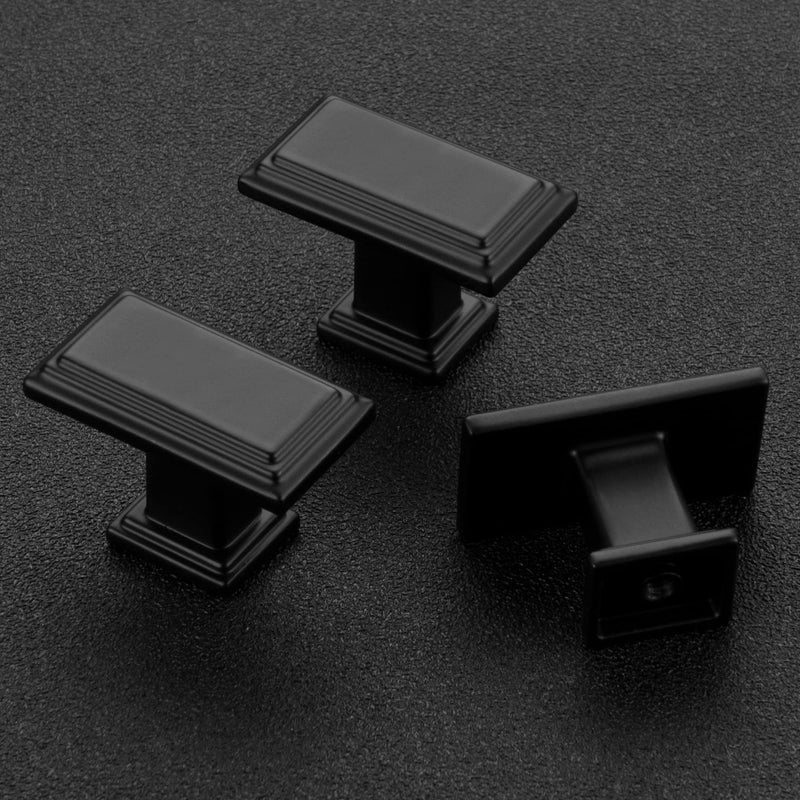 Ravinte Cabinet Knobs Rectangular Kitchen Drawer Knobs for Cabinets and Dresser (Matte Black, 15 Pack) Matte Black