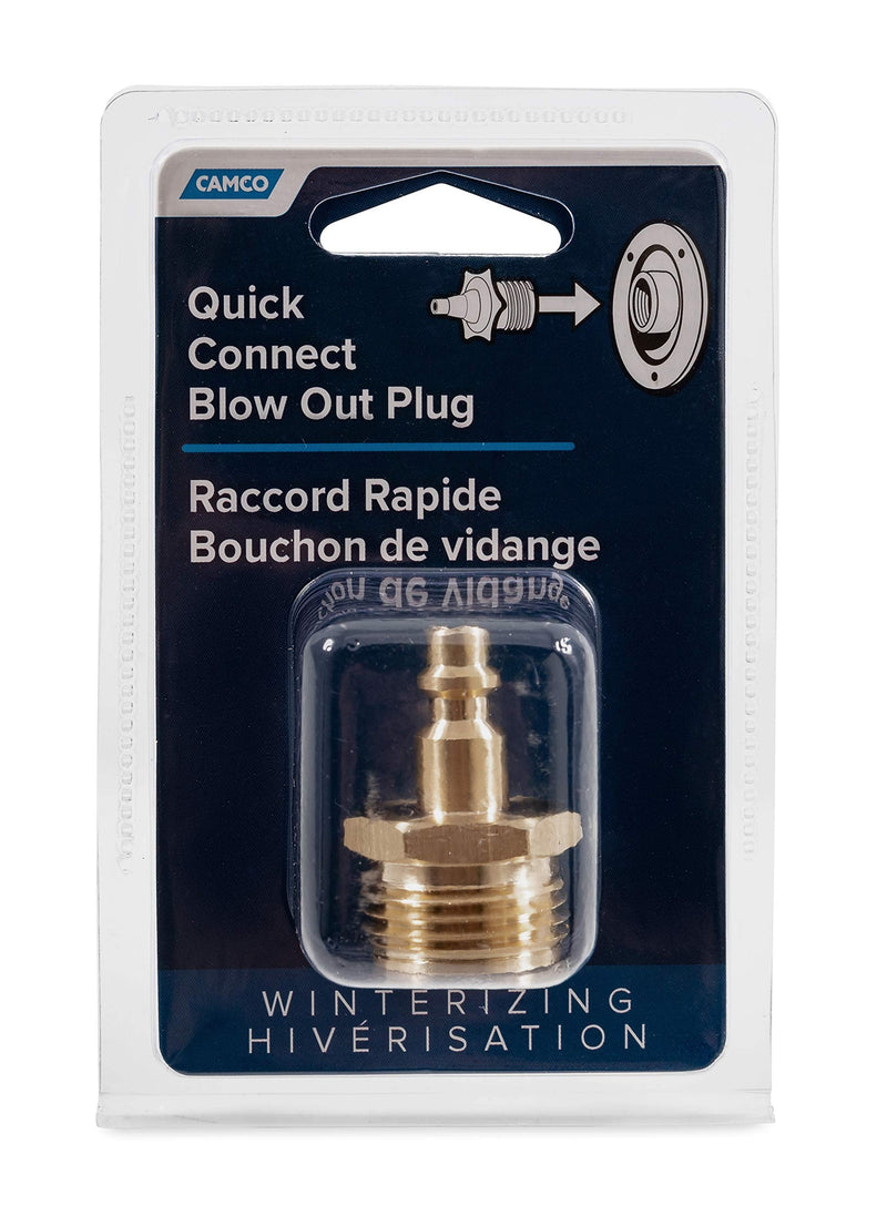 Camco Blow Out Plug With Brass Quick Connect-Aids in Removal of Water From Water Lines (36143)