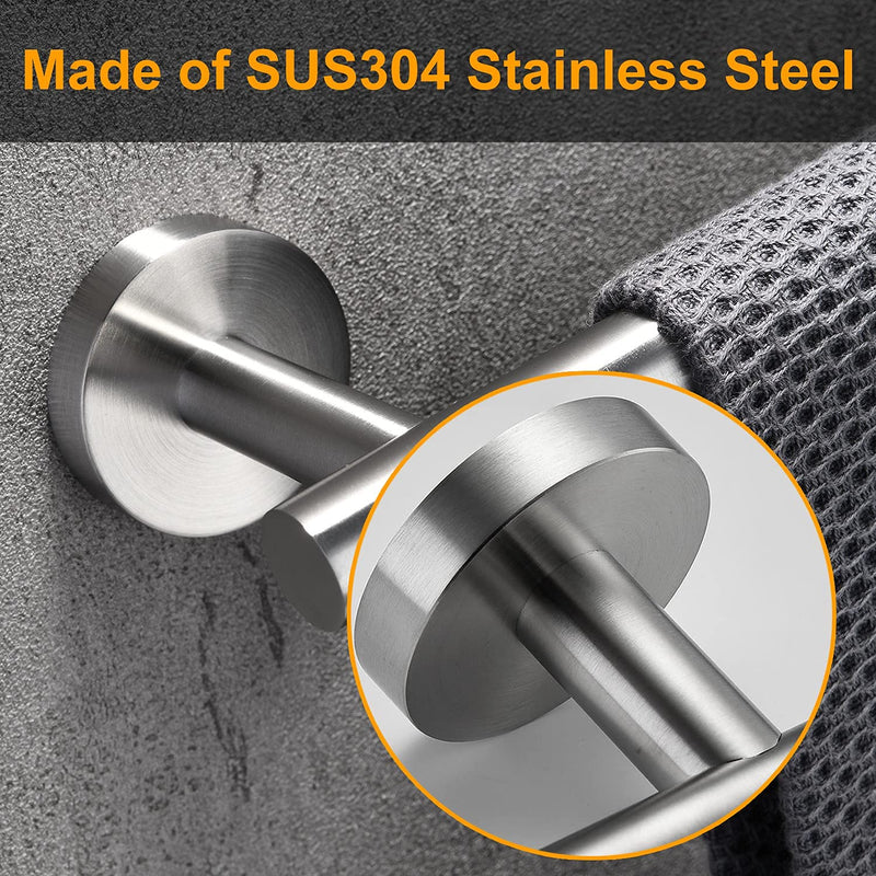 Nolimas Brushed Nickel Bath Towel Bar Single Bars Towel Rack Rod Classic Wall Mounted Stainless Steel Bathroom Toilet Kitchen Towel Bar Towel Shelf Single Layer,16inch-2 Pack 16inch 2Pack