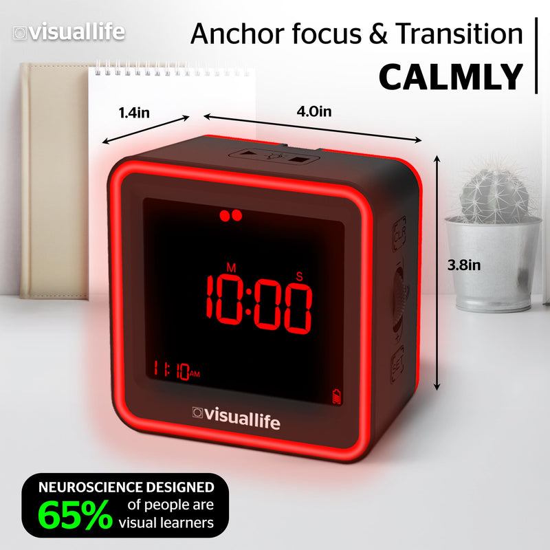 Visual Timer for Kids, Adults, ADHD, Autism & Dyslexia - New Timed Color Cues Anchor Focus, Track Progress & Guide Transitions - For Home, Teacher Classrooms, Homeschool, Business & Groups