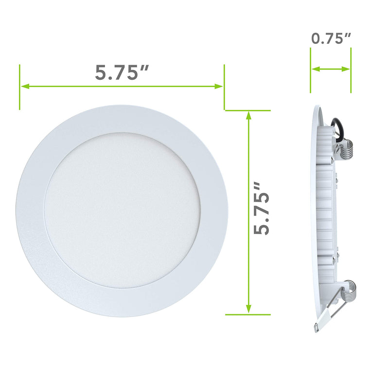 LeisureLED 5 Pack RV Boat Recessed Ceiling Light 720 Lumen Super Slim LED Panel Light DC 12V 5.75" 9W Full Aluminum Downlights (Cool White) Cool White